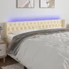 vidaXL LED Kopfteil Creme 183x16x78/88 cm Stoff Produktbild-Vorschau 2