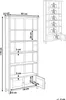 A line drawing of a bookshelf with dimensions and weight limits indicated. Náhľad obrázku produktu