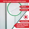Marketing image showing features of polycarbonate sheets for a greenhouse. Produktbild-Vorschau
