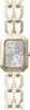 A close-up studio shot of a gold and silver women's watch against a white background. Anteprima dell’immagine prodotto