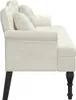 Side view of a cream-colored sofa bench with two pillows. Produktbild-Vorschau
