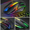 A collage of images showcasing a gaming mouse and keyboard with RGB lighting, and close-ups of the mouse. Voir les images du produit