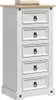 vidaXL Comodino  Bianco 53 x 39 x 103 cm Legno massello di Anteprima dell’immagine prodotto 1