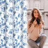 Tenda 140x250 Caren bianco blu fiori pronta per i grommets Anteprima dell’immagine prodotto 14