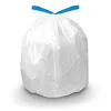 A white trash bag with blue drawstring ties is shown against a white background. Produktbild-Vorschau