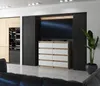 A modern living room scene featuring a wall-mounted TV and a dresser. Produktbild-Vorschau