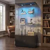 INONEFT Glasvitrine mit LED und 2 Türen, Vitrinenschrank Produktbild-Vorschau 1