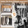 Garderobenstange Schwarz, Ausziehbare Kleiderstange Produktbild-Vorschau 4