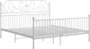 A white metal bed frame with a decorative headboard, shown against a white background. Náhľad obrázku produktu