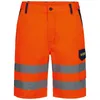 A pair of orange work shorts with reflective stripes. Produktbild-Vorschau