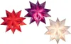 Three star-shaped decorative lights in red, purple, and white. Podgląd zdjęcia produktu
