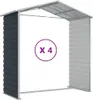 A metal shed frame with one dark gray side panel and one light gray side panel, shown against a white background. Náhled obrázku produktu