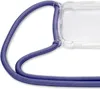 A close-up view of a purple lanyard attached to a clear phone case. Produktbild-Vorschau