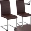 Two brown upholstered dining chairs with silver metal frames are shown against a white background. Produktbild-Vorschau