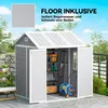Grauer Kunststoff-Gartenschuppen mit Fenster und Produktbild-Vorschau 6