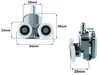 Diagrams of shower door rollers with dimensions. Anteprima dell’immagine prodotto