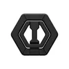 A black hexagonal ring stand with an 'I' shaped opening in the center, on a white background. Produktbild-Vorschau