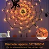 Halloween-Spinnennetz-Lichterkette – Plüsch – 70 LEDs – Produktbild-Vorschau 2