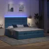 Ottoman-Bett mit Matratzen & LED Dunkelblau 200x200 cm Samt Produktbild-Vorschau 2
