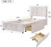 Łóżko tapicerowane 90 x 200 cm - z 2 szufladami, stelażem Podgląd zdjęcia produktu 4