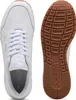 A top-down view of a pair of white Puma sneakers, with one shoe shown from the top and the other from the sole. Produktbild-Vorschau