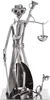 A metal sculpture of Justitia, the Roman goddess of justice, holding scales and a sword, with a snake coiled at her feet. Náhľad obrázku produktu