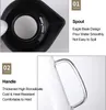 A collage of images showing details of a coffee maker, specifically the spout and handle, with descriptive text. Náhled obrázku produktu