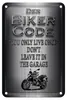 Blechschild Motorrad 12x18cm Biker Code you only live once Produktbild-Vorschau 1