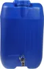 Blauer Wasserbehälter Wasserkanister mit verzinkt Hahn Produktbild-Vorschau 1