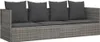 vidaXL Outdoor-Loungebett mit Kissen Grau Poly Rattan Produktbild-Vorschau 1