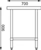 Vogue Arbeitstisch 900x600x700mm mit Grundboden aus Produktbild-Vorschau 3
