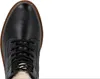 A top-down view of a black lace-up boot. Náhled obrázku produktu