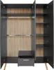 trendteam Babyzimmer Kleiderschrank Mats Grau Melamin 130 x Produktbild-Vorschau 2