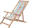 vidaXL Klappbarer Strandstuhl Stoff und Holzrahmen Produktbild-Vorschau 2