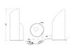 Technical drawing of a lamp with dimensions and specifications. Voir les images du produit
