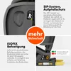 Collage of images and text detailing features of a car seat. Produktbild-Vorschau