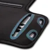 A close-up view of a black protective case for a smartphone, with teal accents and openings revealing a portion of a smartphone inside. Produktbild-Vorschau