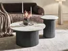 BELIANI Couchtisch Weiß u. Schwarz Keramik Tischplatte in Produktbild-Vorschau 2