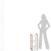 A size chart with measurement indicators on the left, and a product (a shelving unit) next to a silhouette of a person on the right. Náhľad obrázku produktu