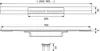 Technical drawing with dimensions of a shower drain profile. Produktbild-Vorschau