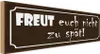 vianmo Holzschild 10x27 cm freut euch nicht zu spät Produktbild-Vorschau 1