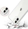 A clear phone case is shown protecting an iPhone from impact with a cracked surface. Podgląd zdjęcia produktu