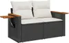 vidaXL 5tlg. Garten-Sofagarnitur mit Kissen Schwarz Poly Produktbild-Vorschau 4