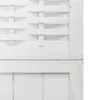 A close-up view of a white wooden room divider, showing its lattice-like structure. Voir les images du produit