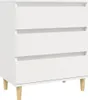 A white three-drawer dresser on a white background. Náhľad obrázku produktu