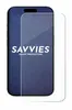 A screen protector is shown partially covering a smartphone. Produktbild-Vorschau