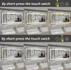 A collage of images showing a bathroom mirror with LED lighting in different color temperatures and brightness levels. Náhled obrázku produktu