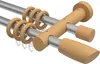 Interdeco Gardinenstange / Vorhangstange Silbergrau / Buche Produktbild-Vorschau 1