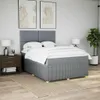vidaXL Boxspringbett mit Matratze Hellgrau 160x200 cm Stoff Produktbild-Vorschau 3