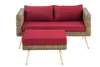 CLP Polyrattan 2er Sofa Molde mit Fußhocker Rundrattan Produktbild-Vorschau 2